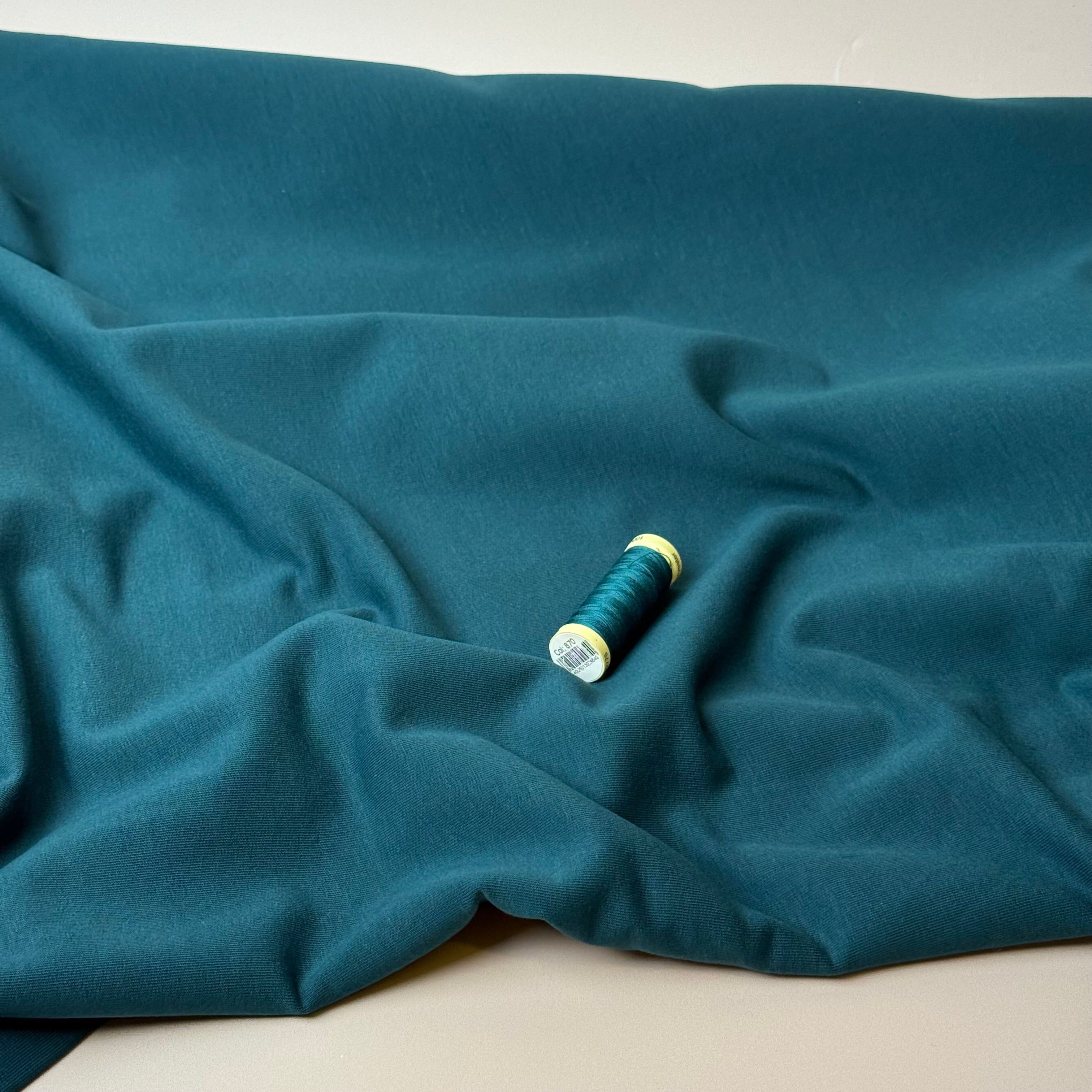 Brushed Cotton Sweat-shirting in Teal