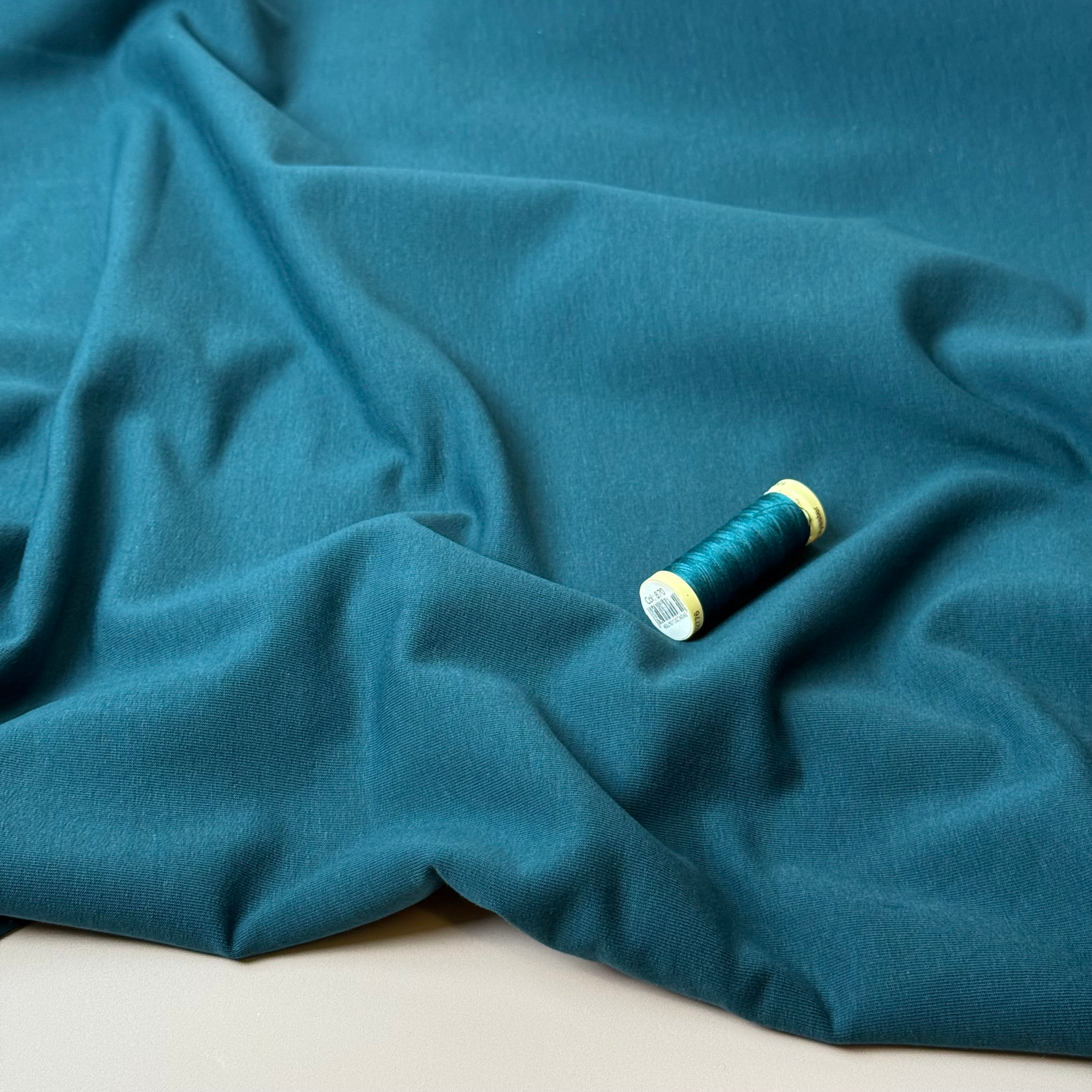 Brushed Cotton Sweat-shirting in Teal