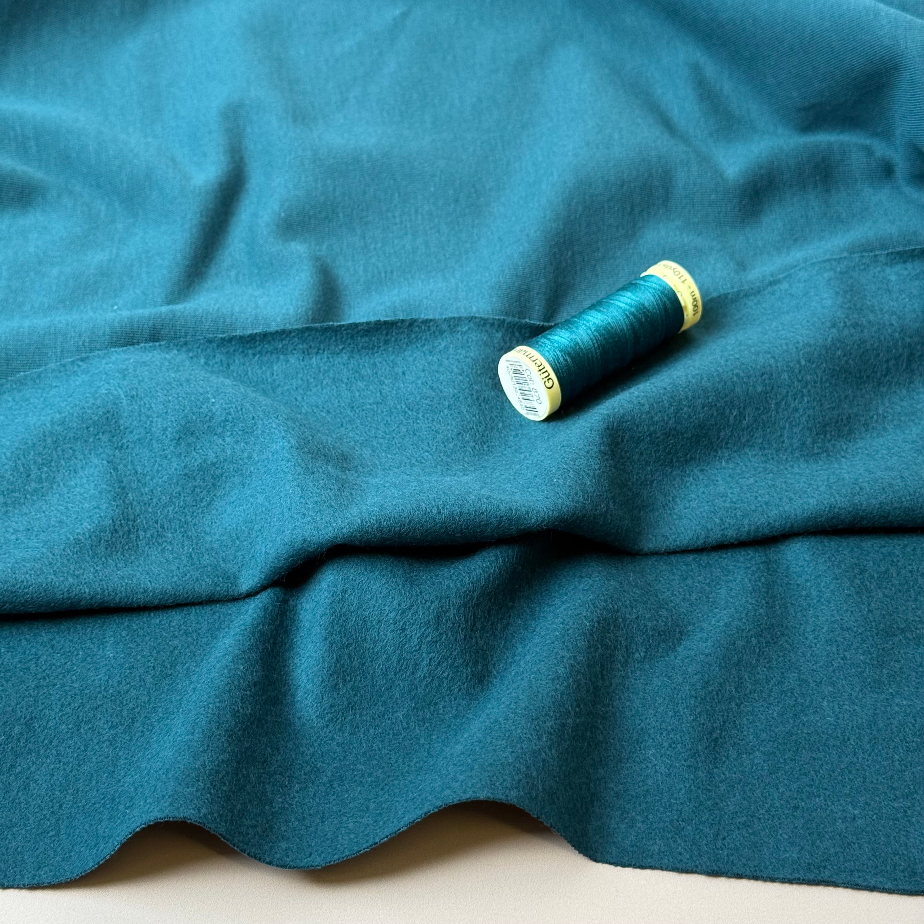 Brushed Cotton Sweat-shirting in Teal