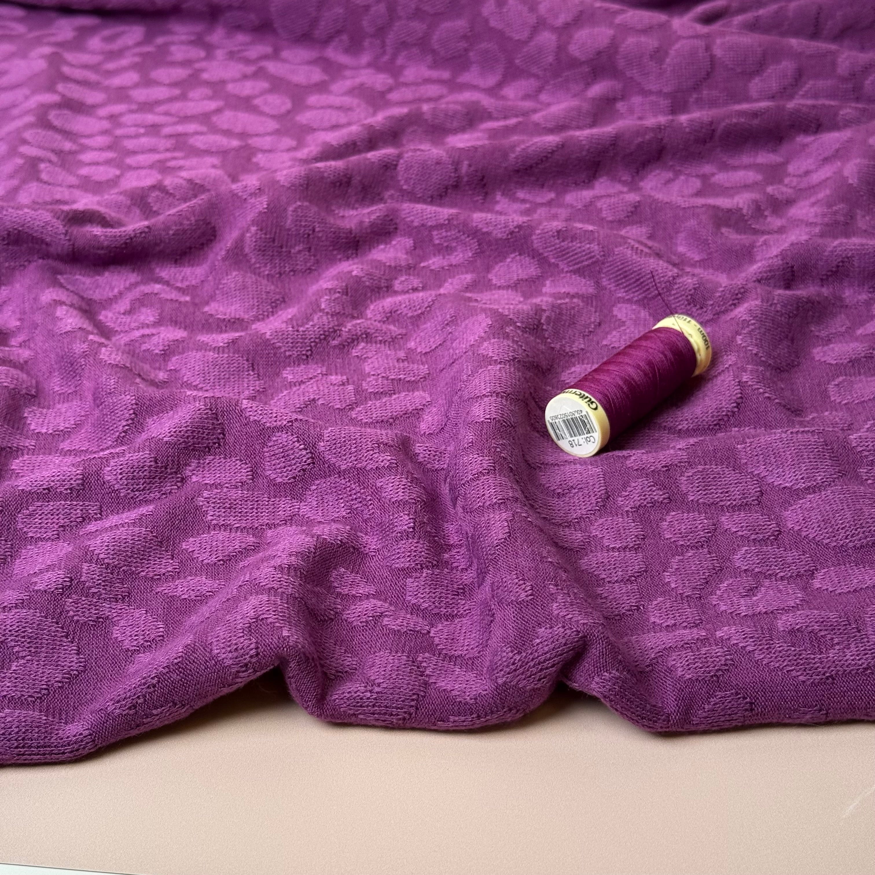 Animal Viscose Blend Light Sweater Knit in Magenta