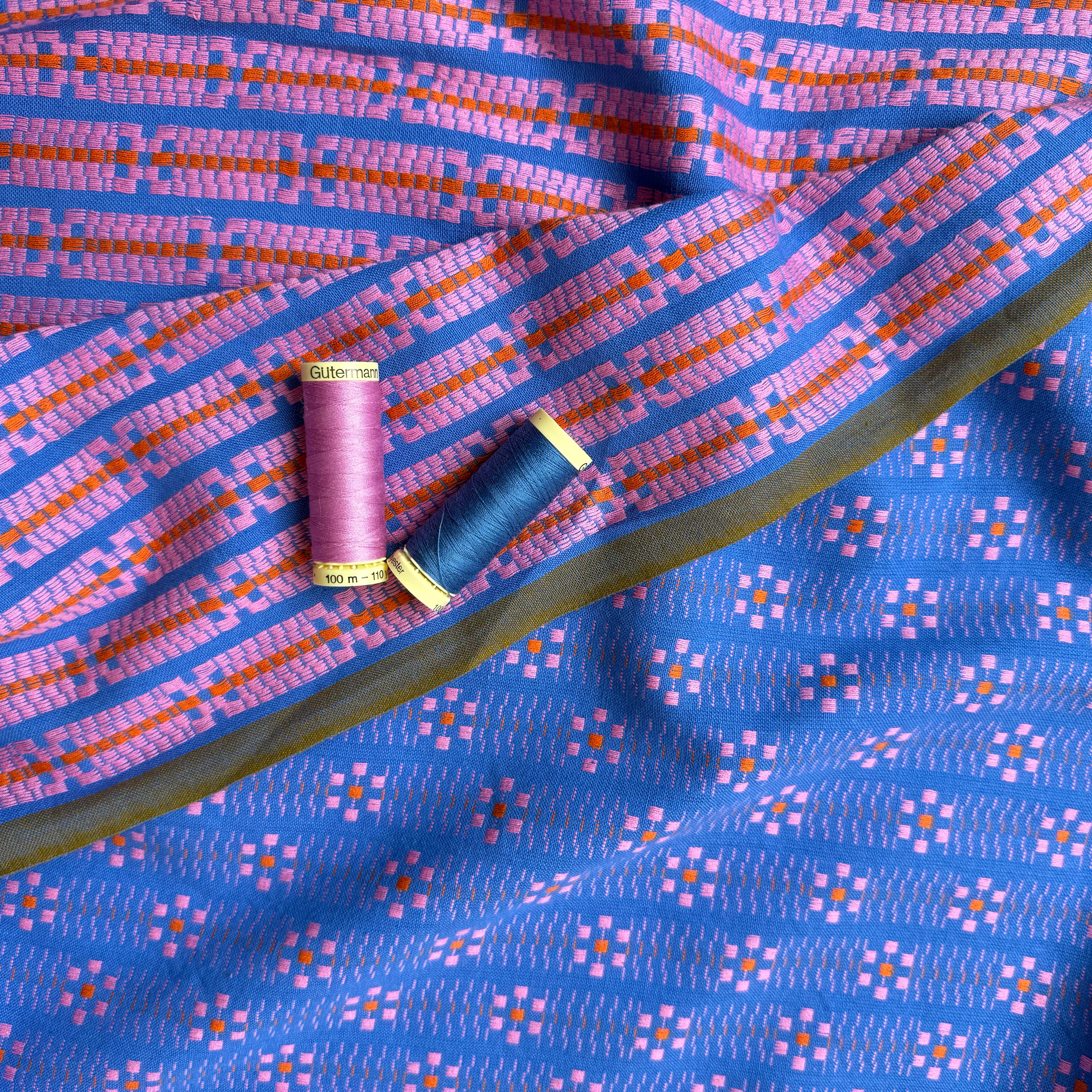 Fableism Supply Co - Cobalt Daisy Yarn Dyed Cotton from Swedish Holidays