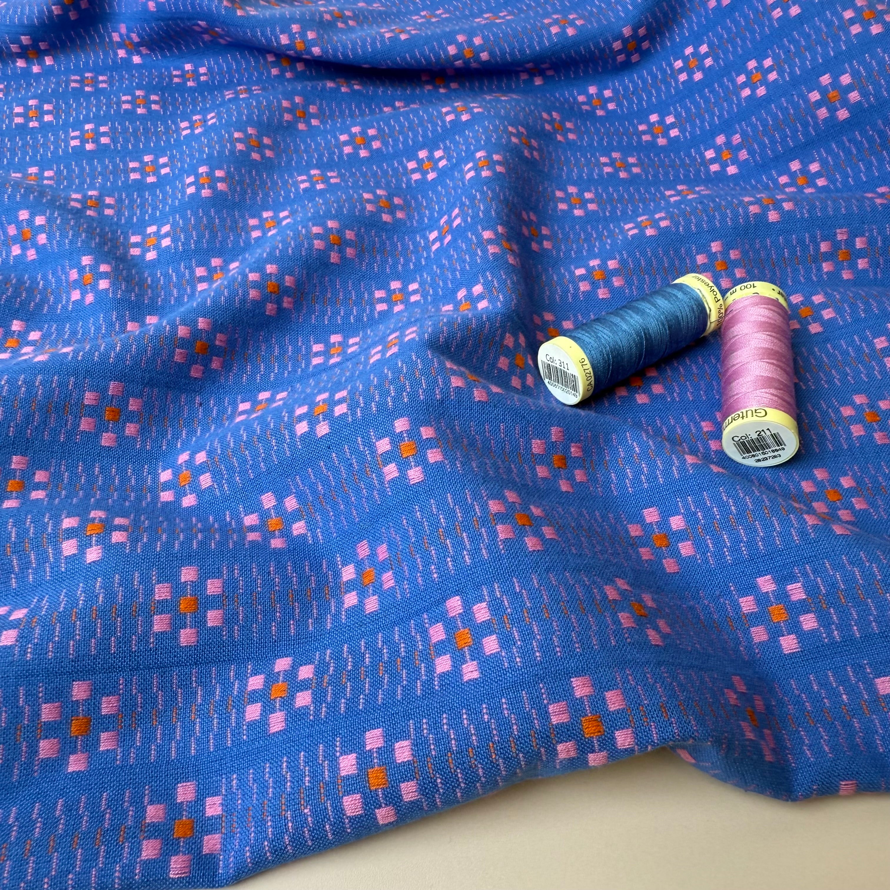 Fableism Supply Co - Cobalt Daisy Yarn Dyed Cotton from Swedish Holidays