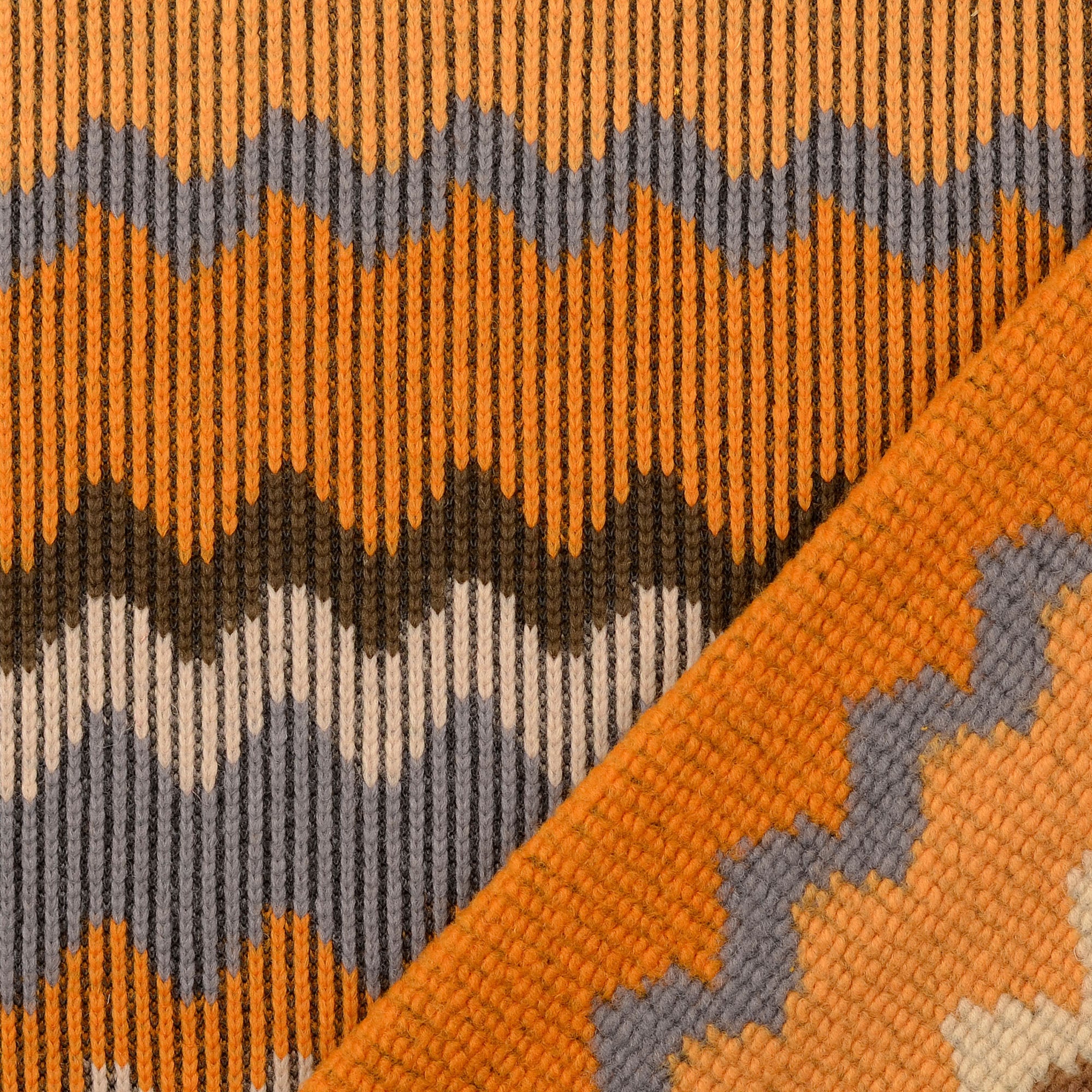 Autumn Zigzags Wool Blend Knitted Fabric