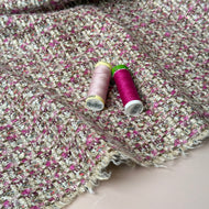 Deadstock - Ab Moon Wool Boucle Tweed in Blush & Magenta
