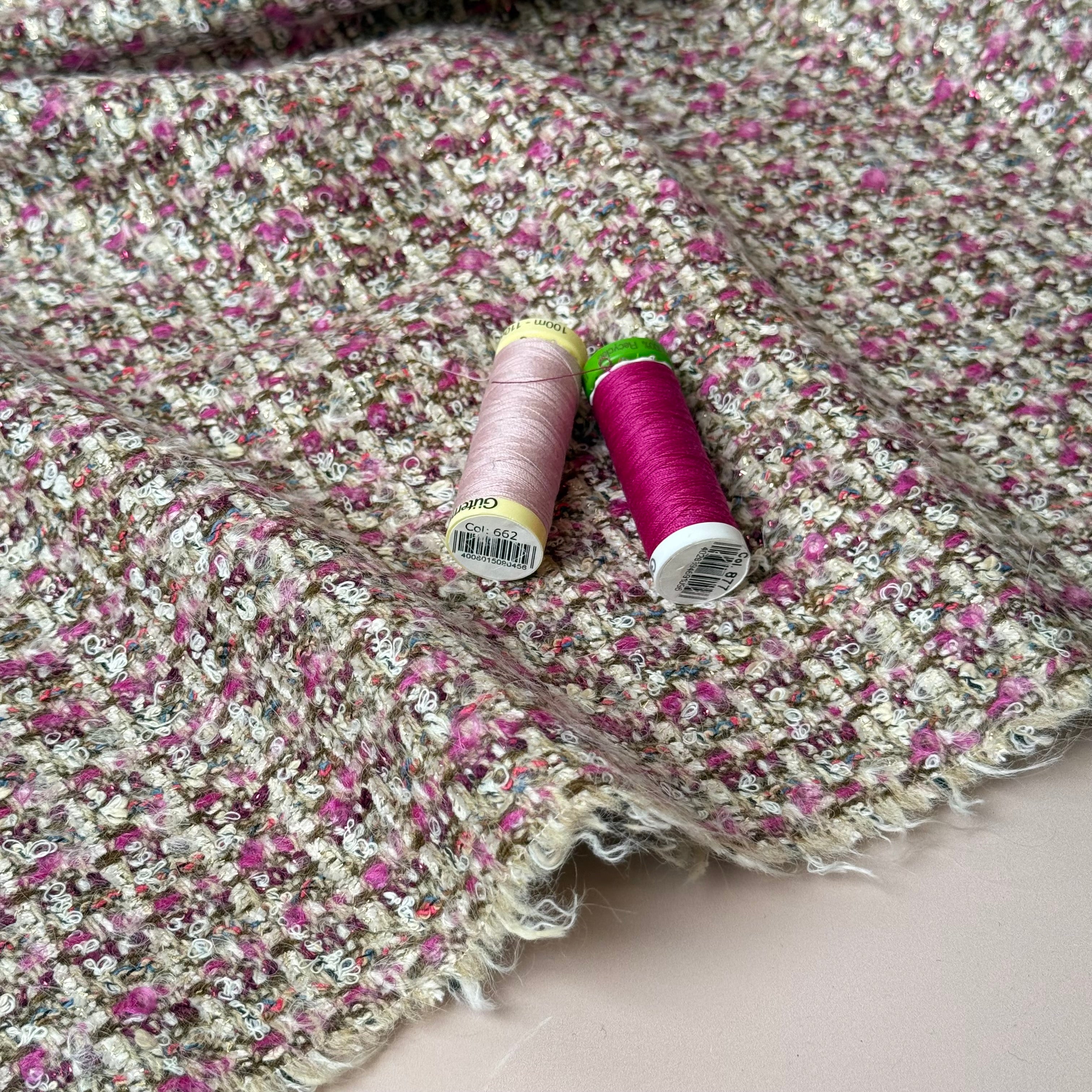 REMNANT Deadstock - Ab Moon Wool Boucle Tweed - Multiple colours and pieces - please select