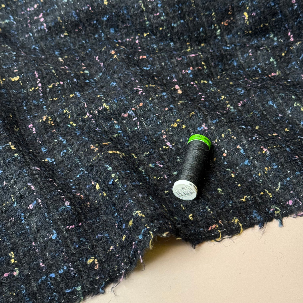 Deadstock - Ab Moon Wool Boucle Tweed in Black