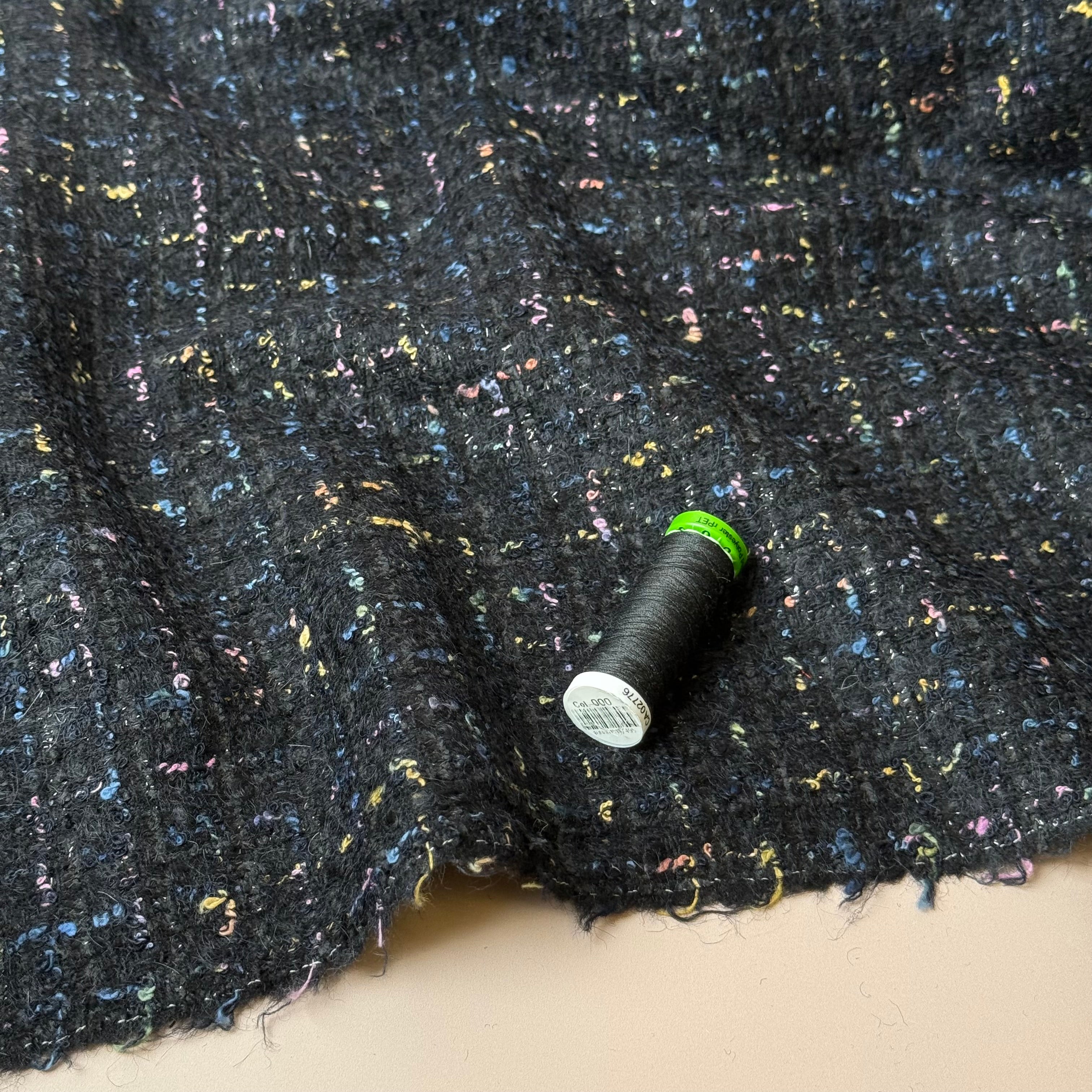 Deadstock - Ab Moon Wool Boucle Tweed in Black