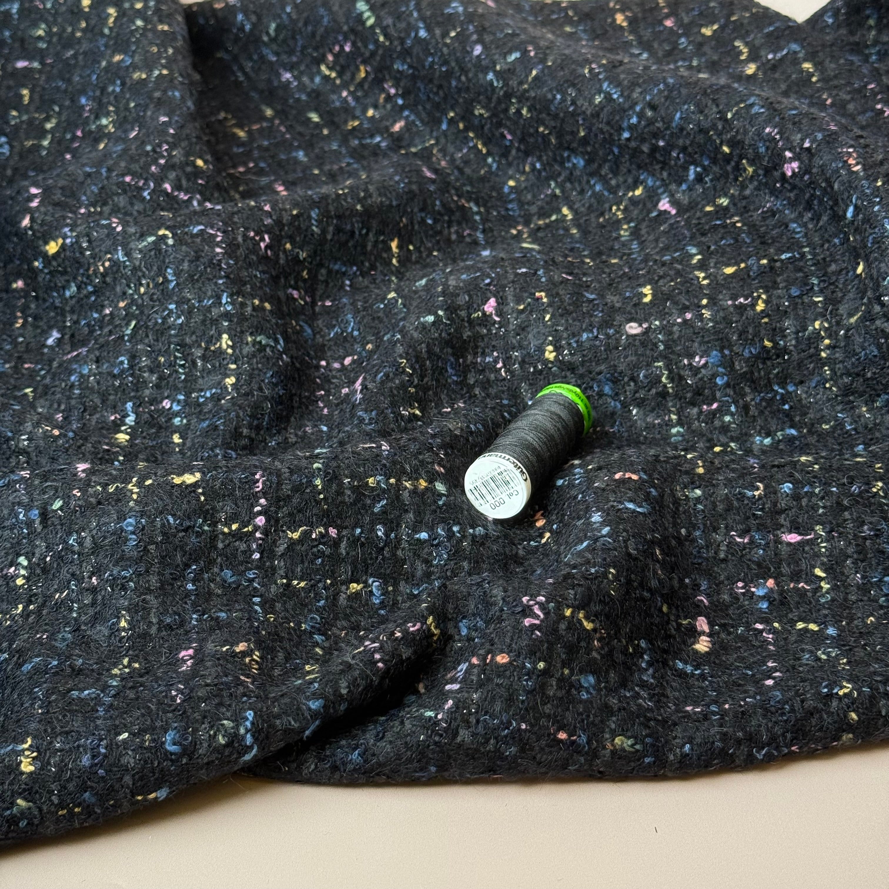 Deadstock - Ab Moon Wool Boucle Tweed in Black