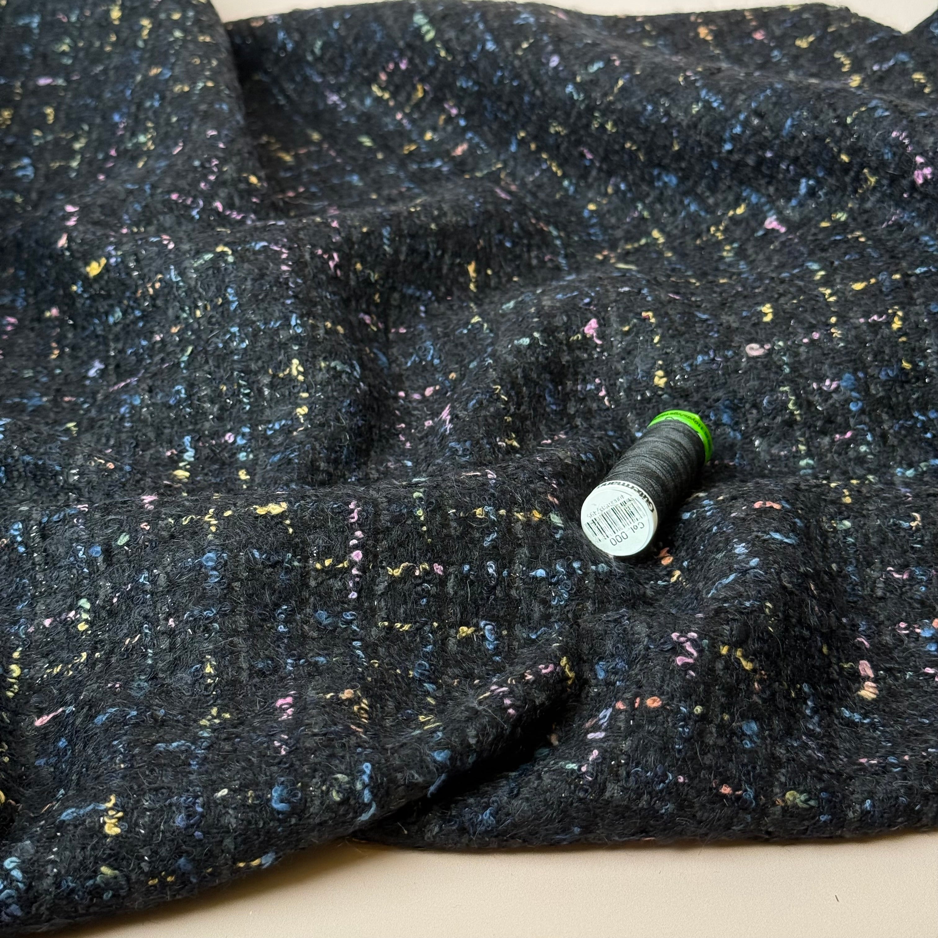 Deadstock - Ab Moon Wool Boucle Tweed in Black