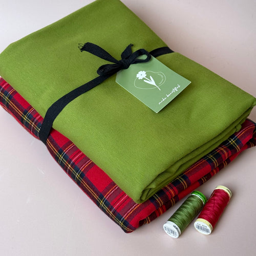 Limited Edition - Luxury Pyjama Kit with Red & Green Flannel and Jersey