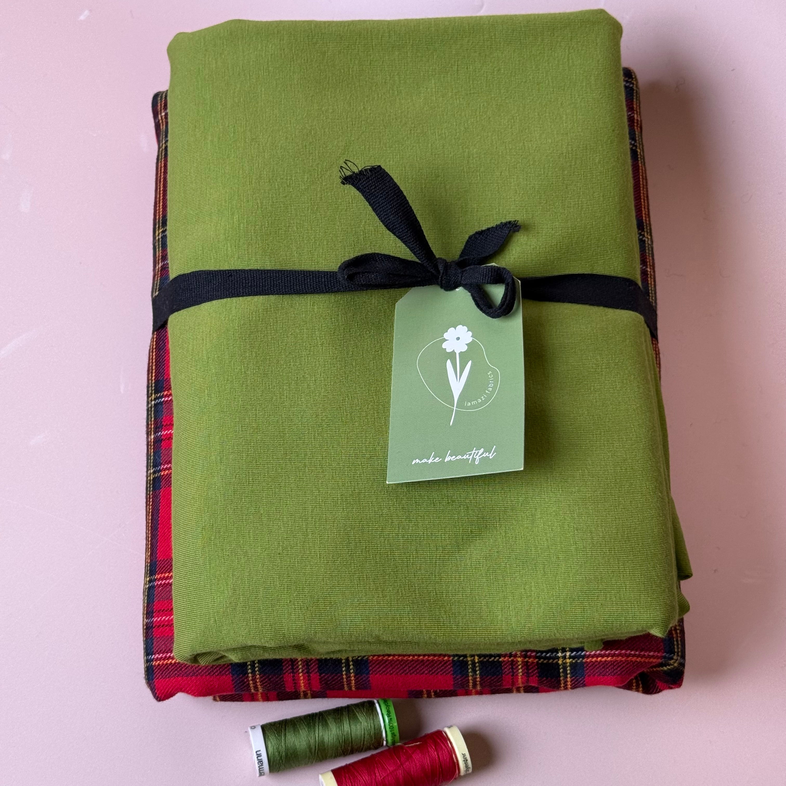 Limited Edition - Luxury Pyjama Kit with Red & Green Flannel and Jersey