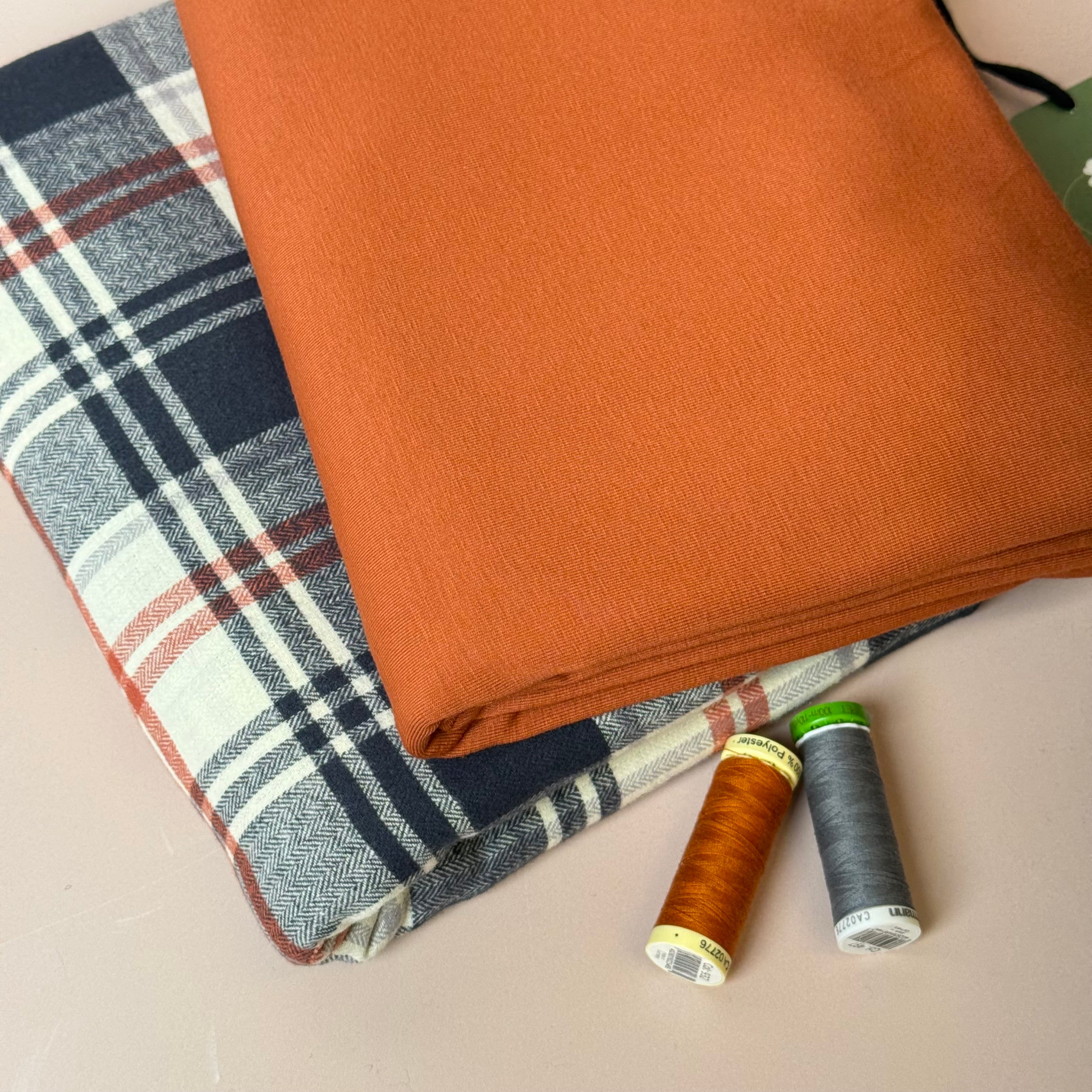 Limited Edition - Luxury Pyjama Kit with Grey & Autumn Spice Flannel and Jersey