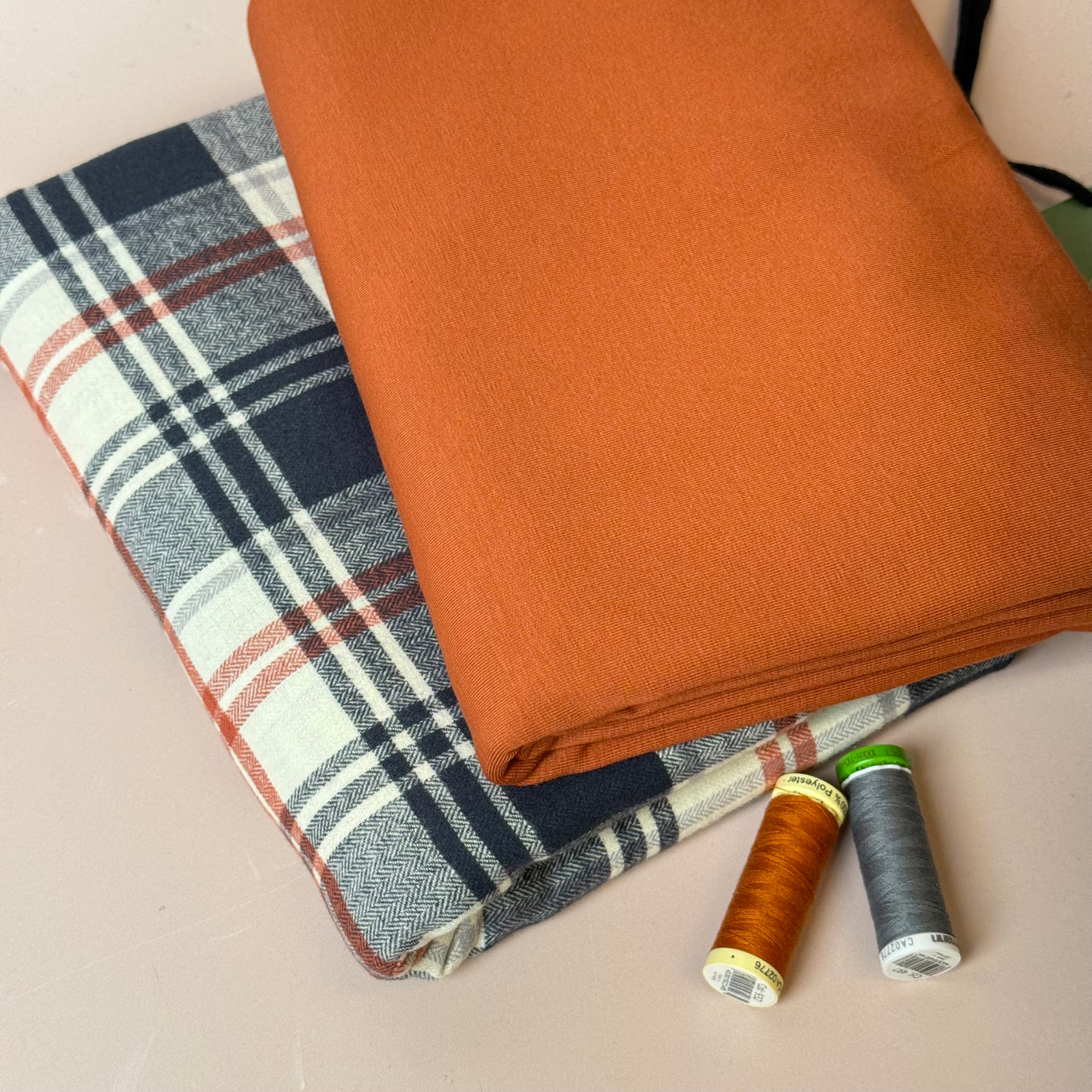 Limited Edition - Luxury Pyjama Kit with Grey & Autumn Spice Flannel and Jersey