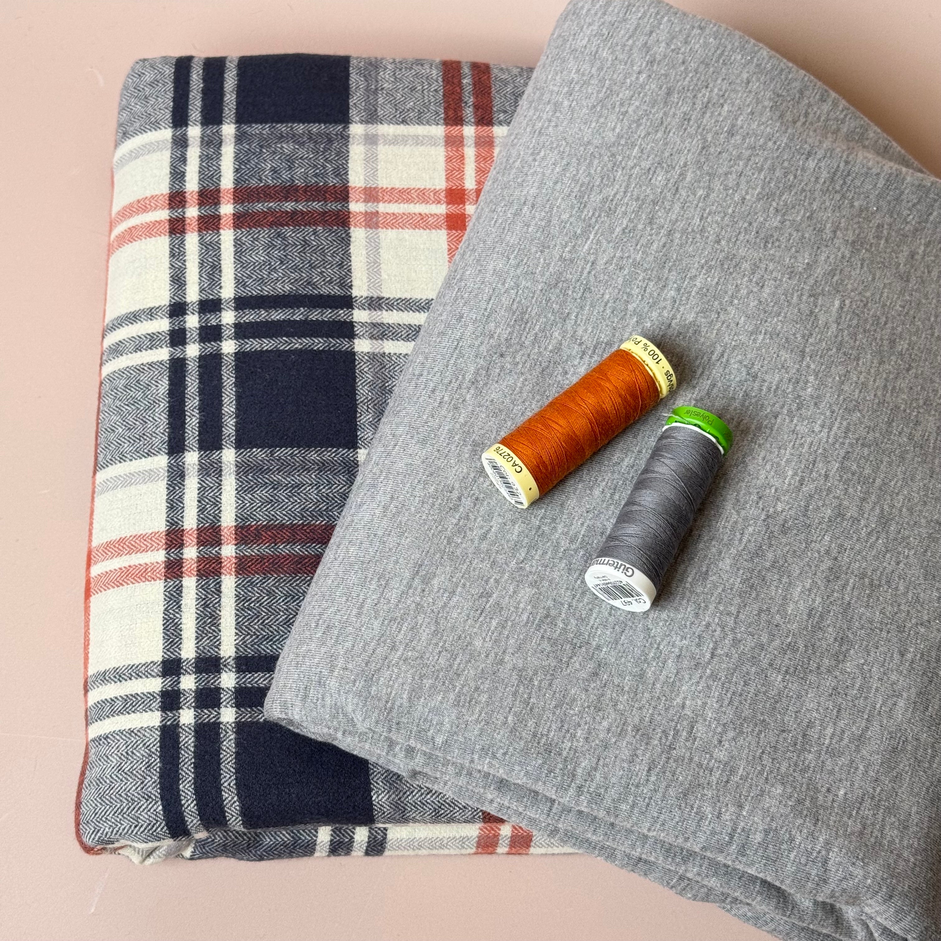 Limited Edition - Luxury Pyjama Kit with Grey & Autumn Spice Flannel and Jersey