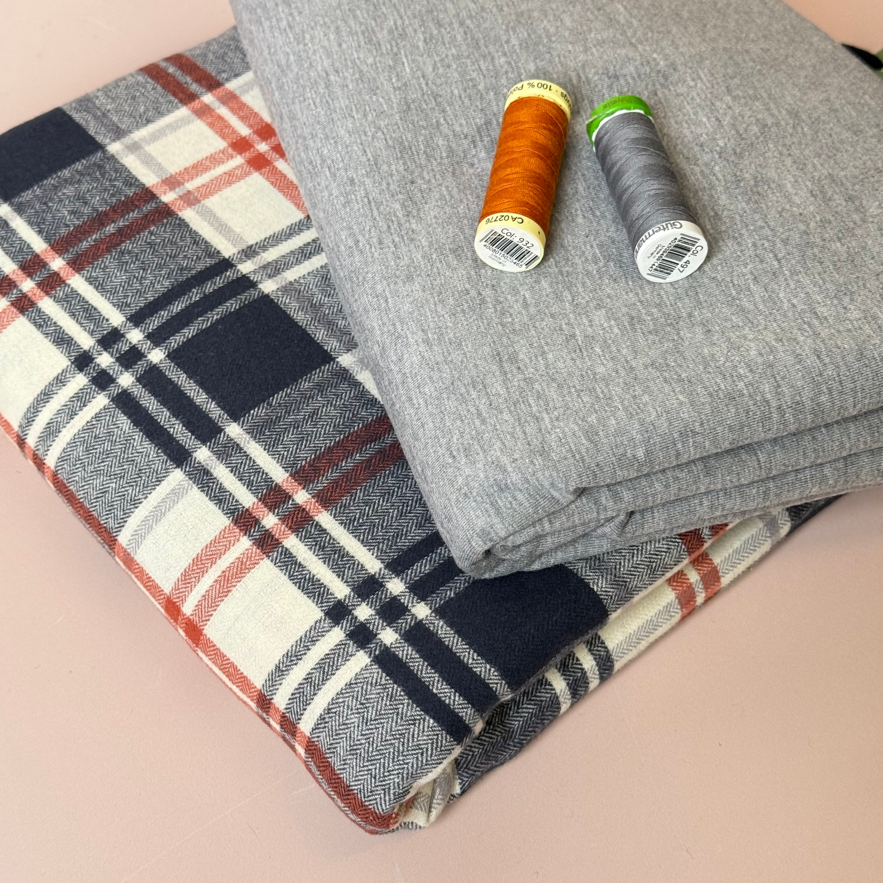 Limited Edition - Luxury Pyjama Kit with Grey & Autumn Spice Flannel and Jersey