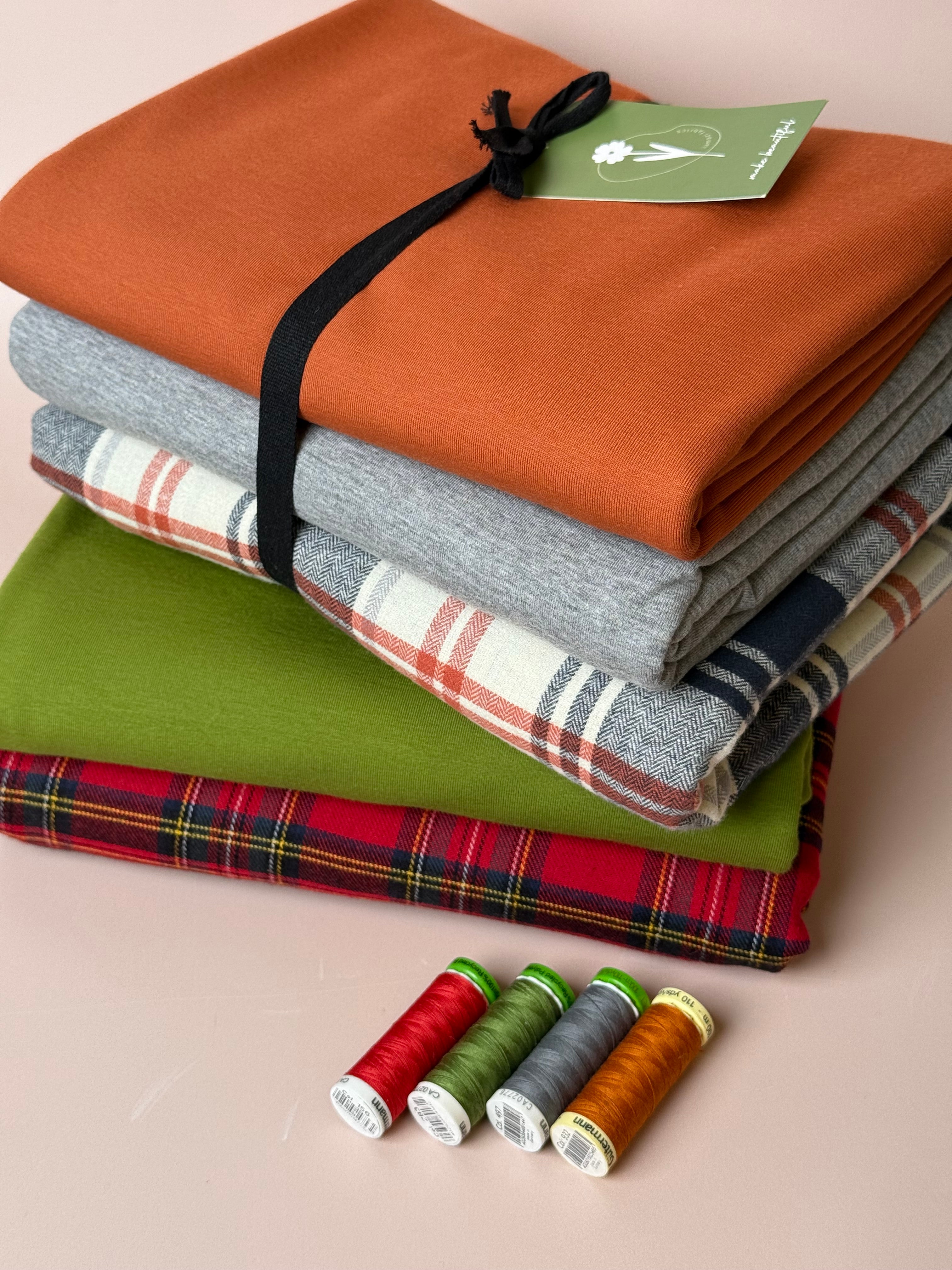Limited Edition - Luxury Pyjama Kit with Red & Green Flannel and Jersey