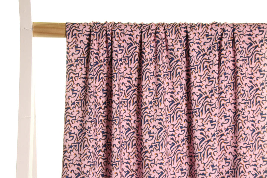 Atelier Jupe - Pink and blue Viscose Fabric