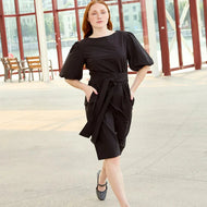 REMNANT 2.4 Metres - Atelier Jupe - Black Papertouch Organic Cotton