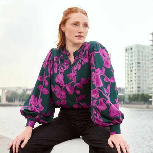 Atelier Jupe - Fuchsia Flowers Viscose Fabric