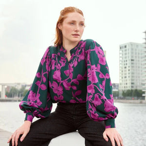 Atelier Jupe - Fuchsia Flowers Viscose Fabric