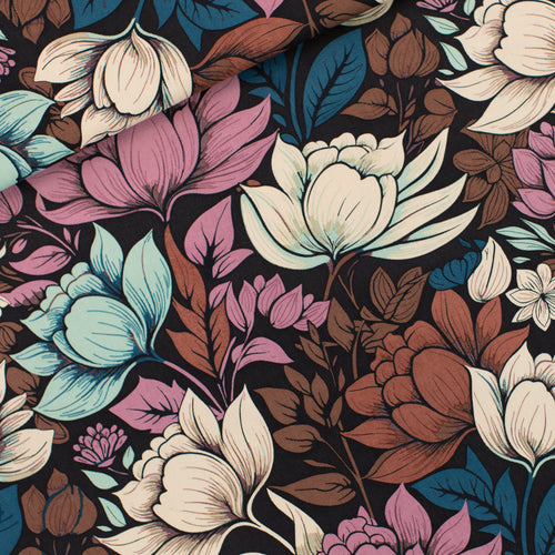 See You At Six - Magnolia Espresso Viscose Fabric