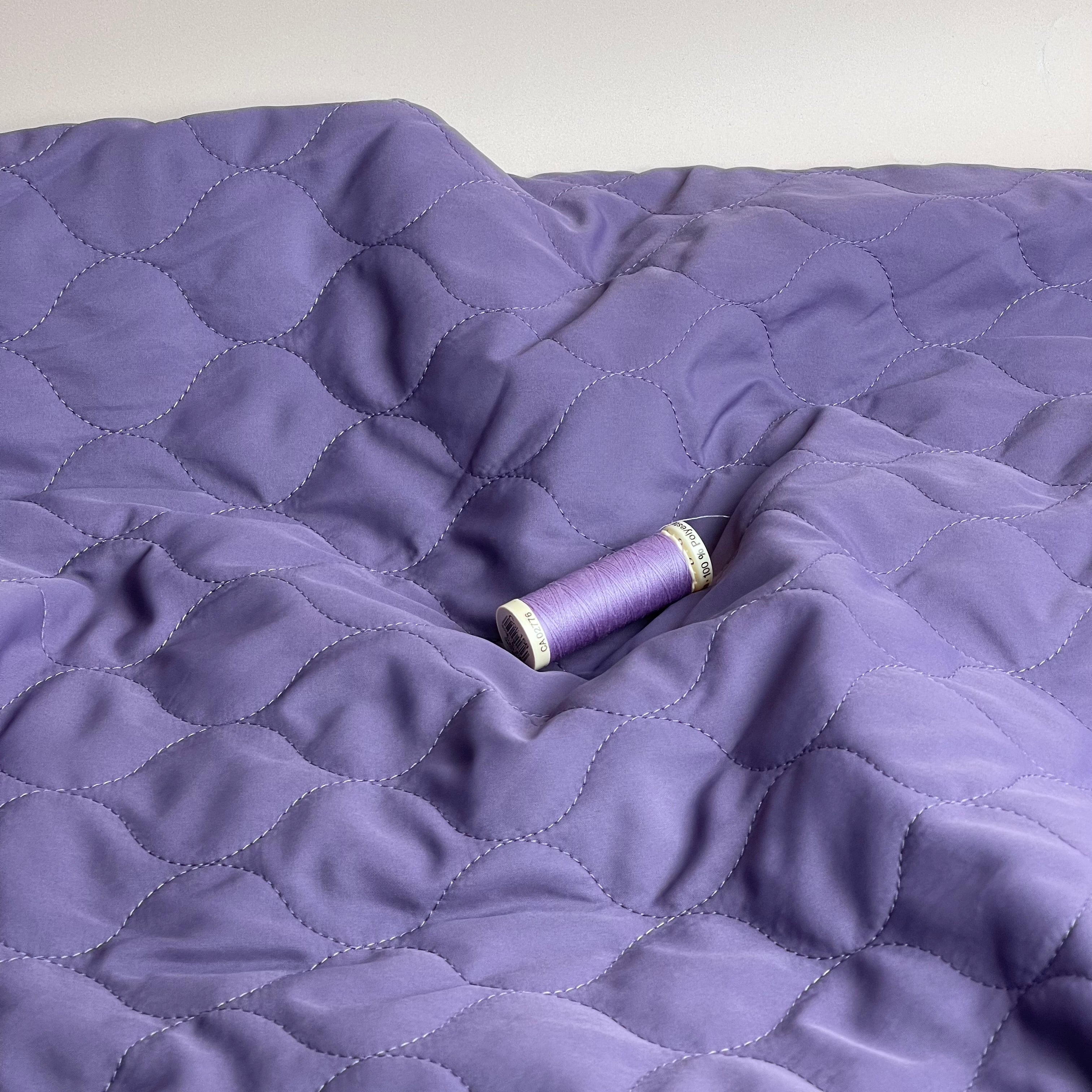 Cosy Quilted Coating Fabric in Lilac