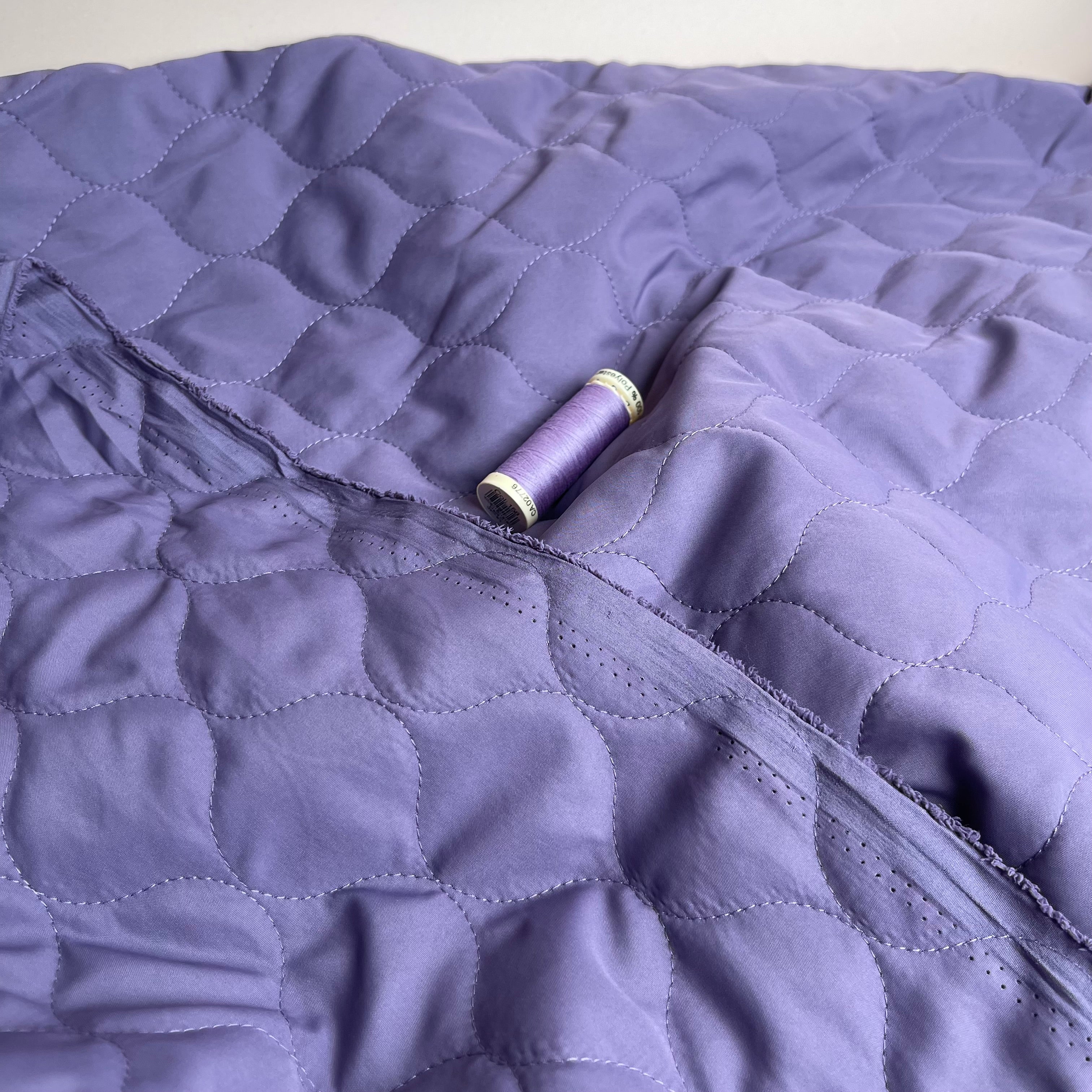 Cosy Quilted Coating Fabric in Lilac