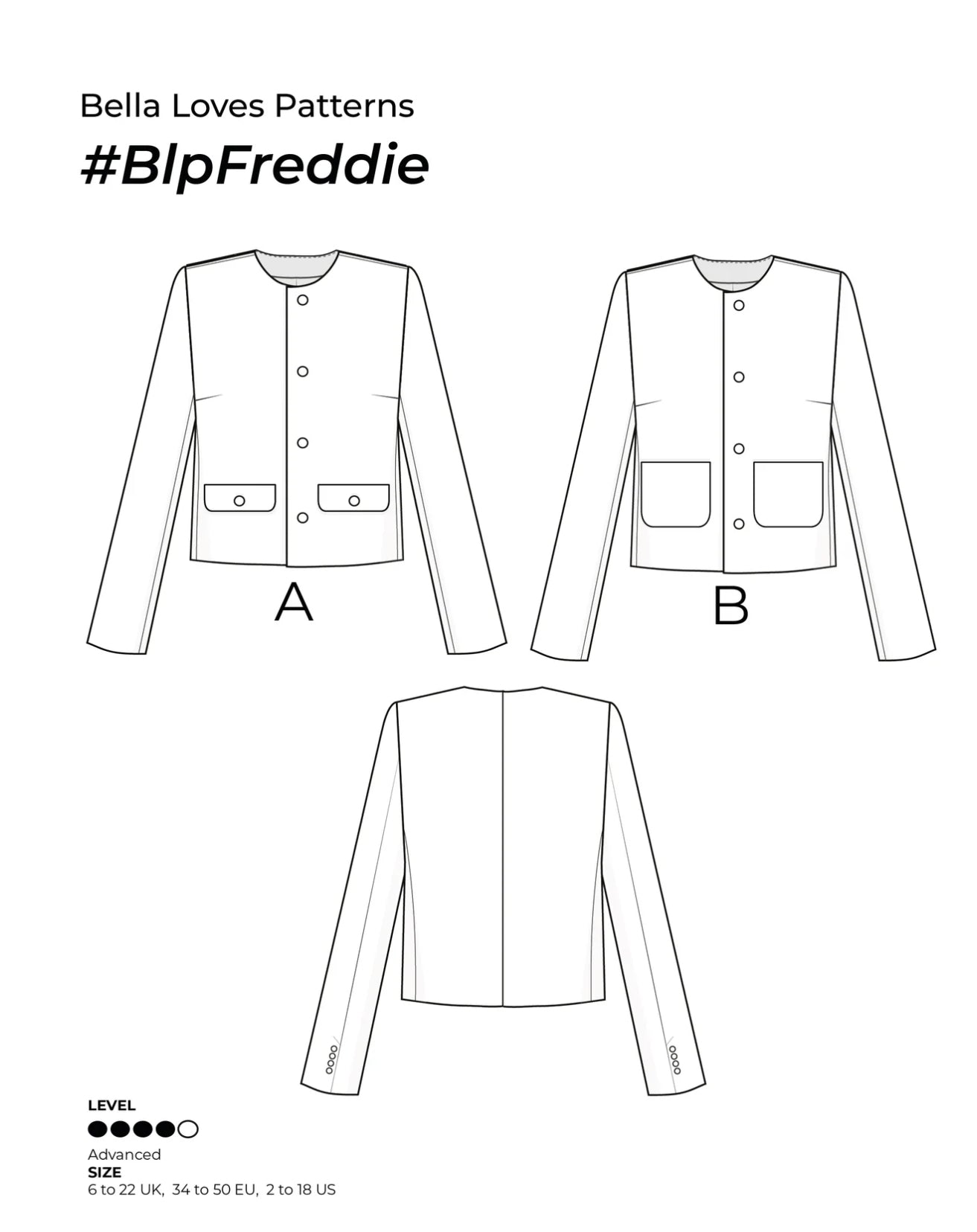 Sewing Kit - Dulce Skirt & Freddie Jacket in Black Wool Boucle Tweed