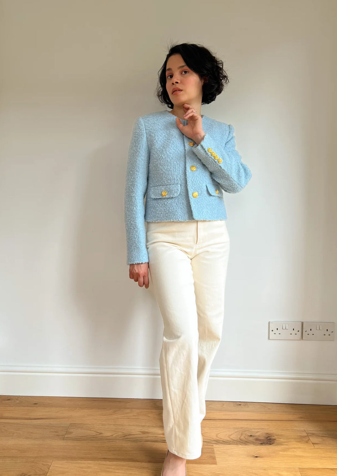 Sewing Kit - Dulce Skirt & Freddie Jacket in Black Wool Boucle Tweed