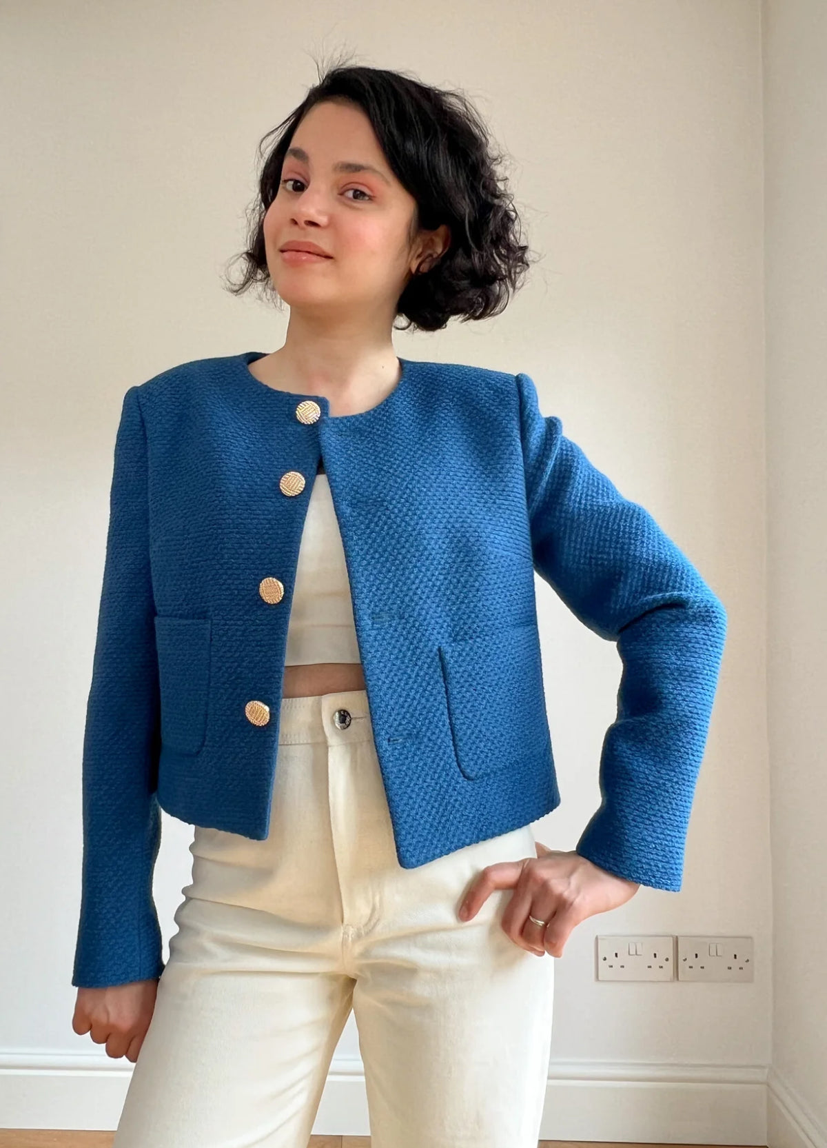 Sewing Kit - Dulce Skirt & Freddie Jacket in Black Wool Boucle Tweed