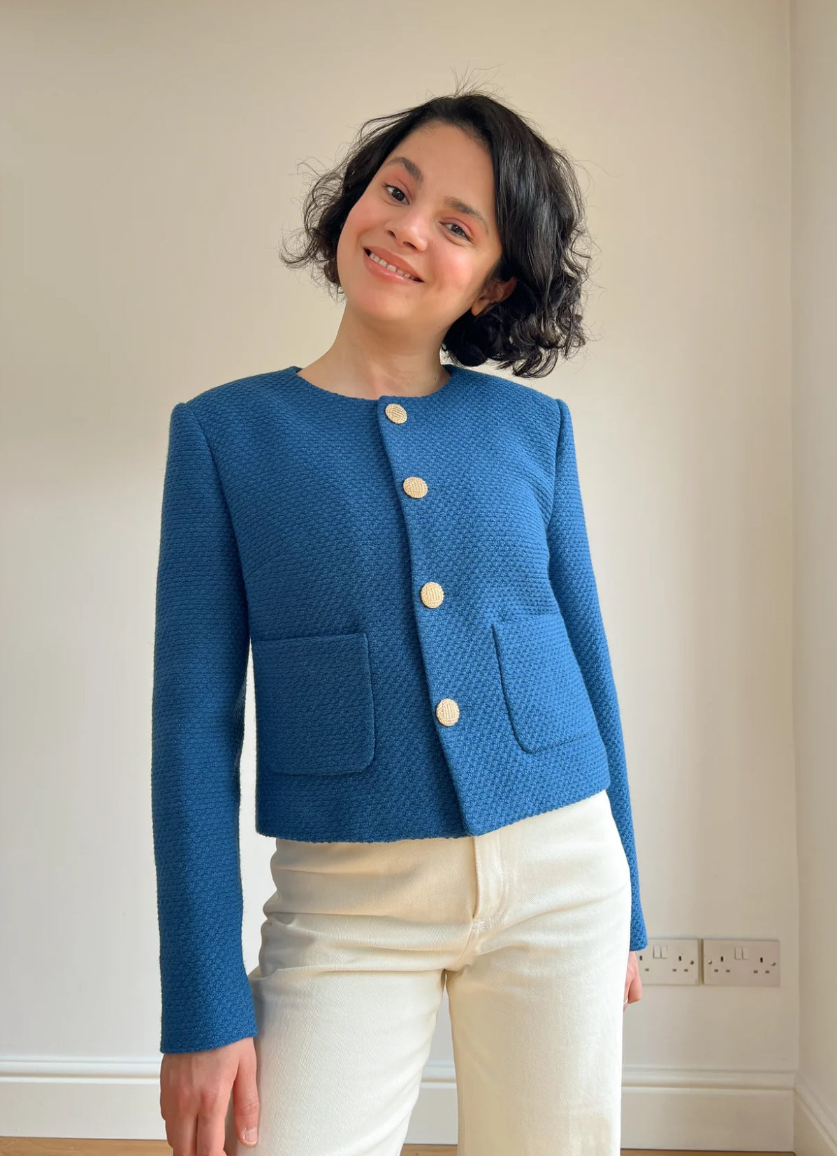 Sewing Kit - Dulce Skirt & Freddie Jacket in Black Wool Boucle Tweed