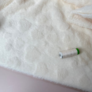 Fur Fabric with Hearts in Off-White