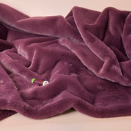 Fur Fabric with Hearts in Bordeaux