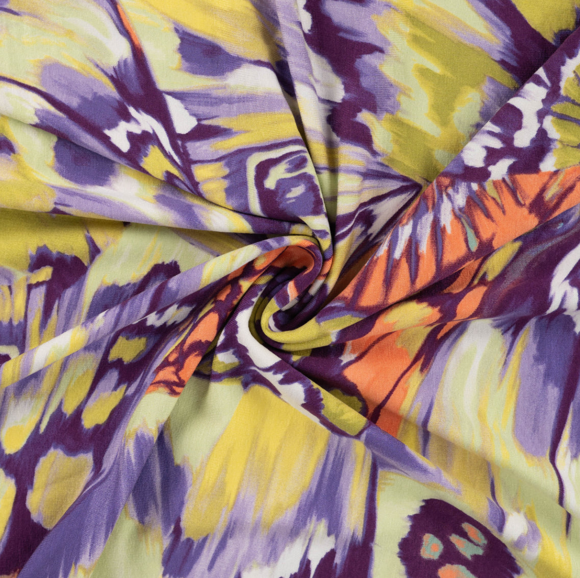 Butterfly Wings Lilac and Mint Viscose Jersey Fabric