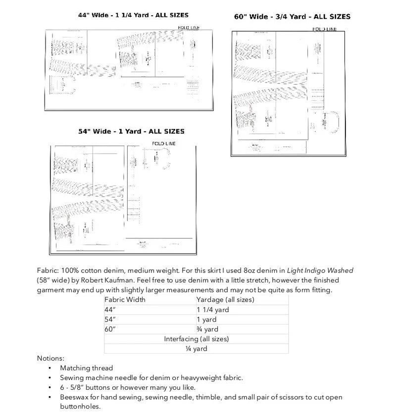 Anna Allen - Denim Button Up Skirt Pattern