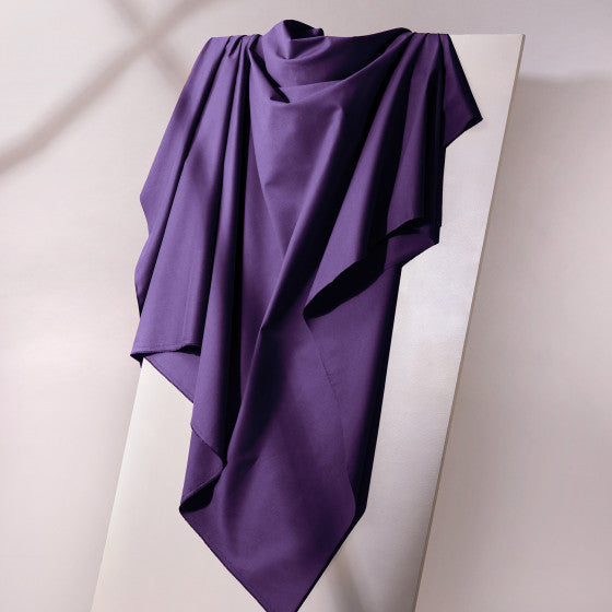 REMNANT 1.84 Metres - Atelier Brunette - Majestic Purple Light Cotton Gabardine Fabric