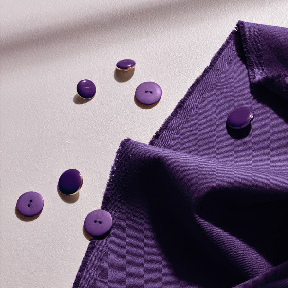 REMNANT 1.84 Metres - Atelier Brunette - Majestic Purple Light Cotton Gabardine Fabric