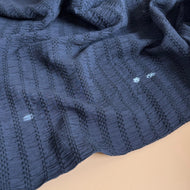 Chenille Jacquard Fabric in Navy