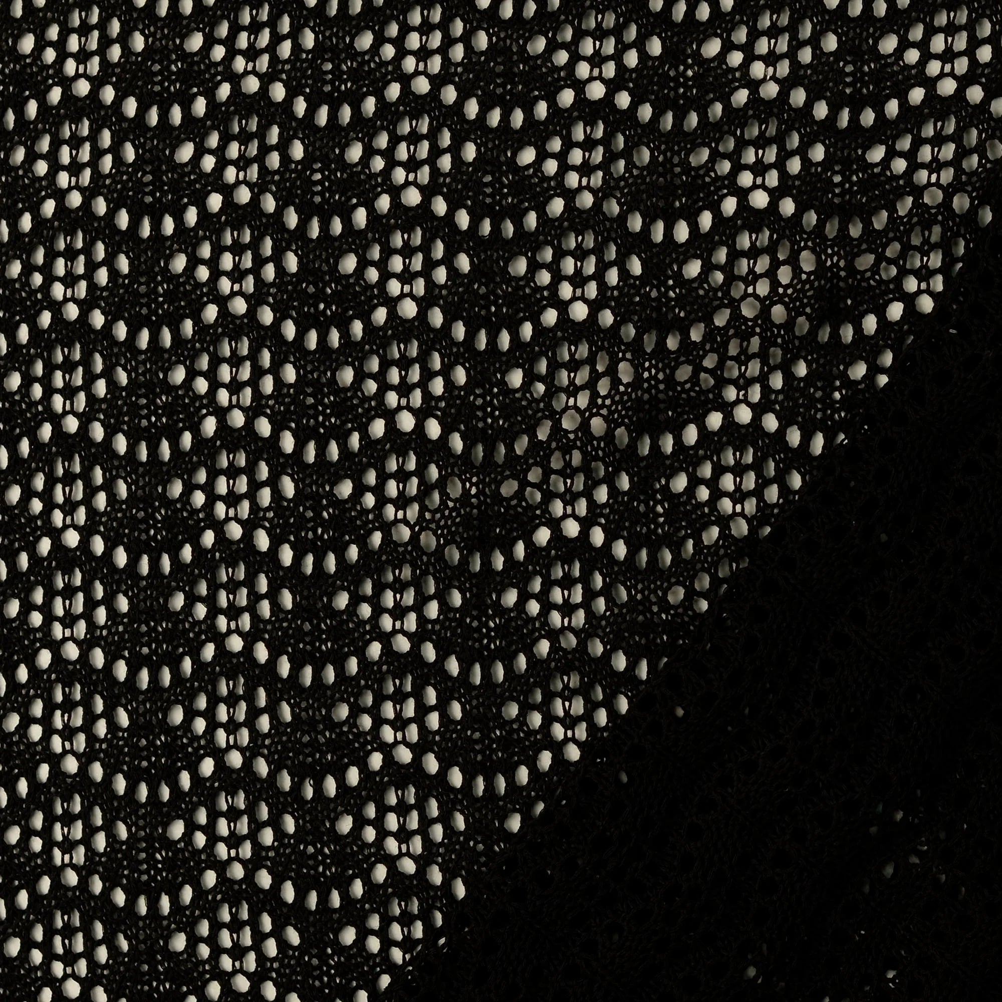 Pure Cotton Crochet Knit in Black