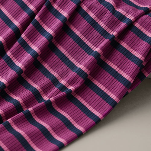 Meet MILK - Stripe Derby Ribbed Jersey Punch in Cherry with TENCEL™ Modal Fibres