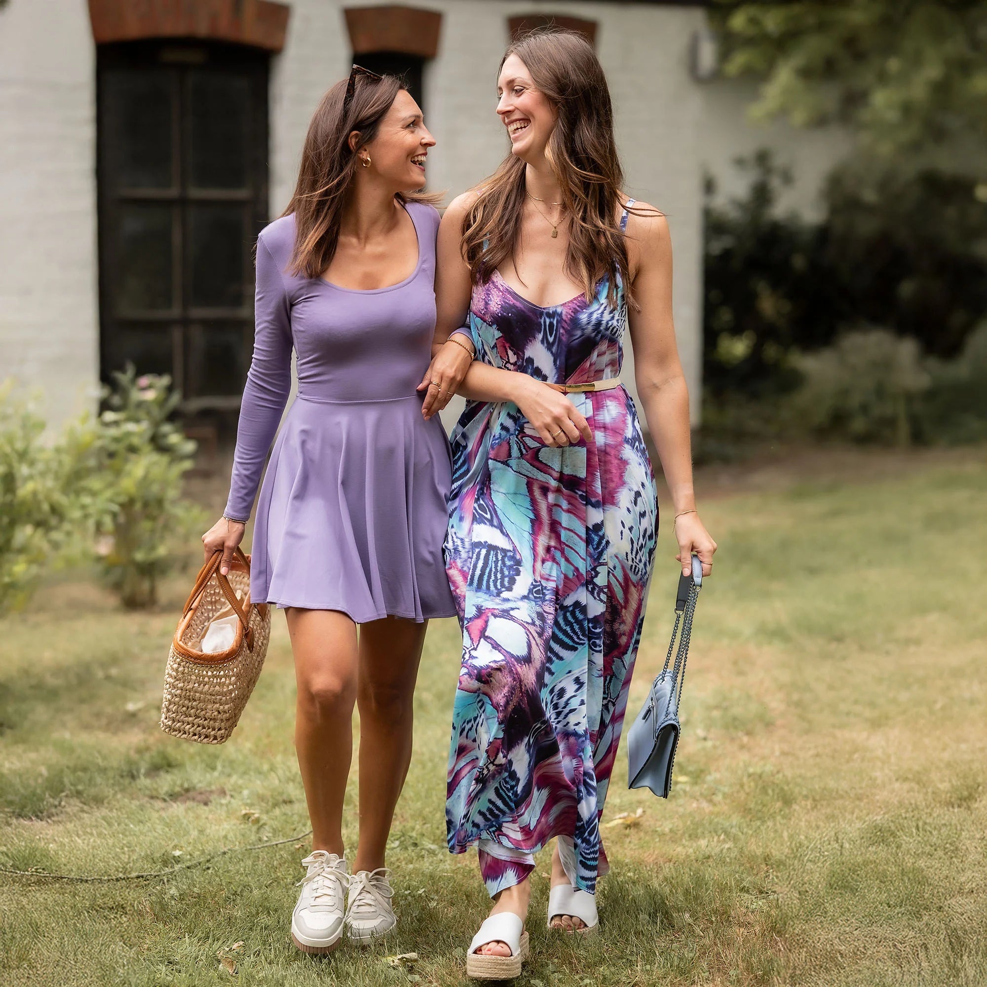 Bold Butterfly Green & Rust Viscose Sateen Fabric