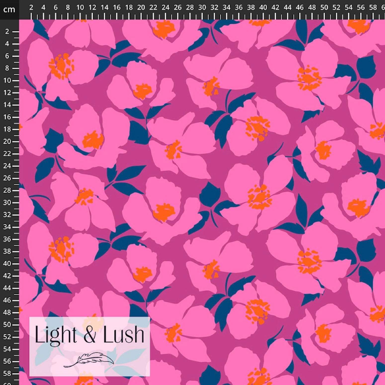 Light & Lush - Painted Flowers Viscose Twill Fabric