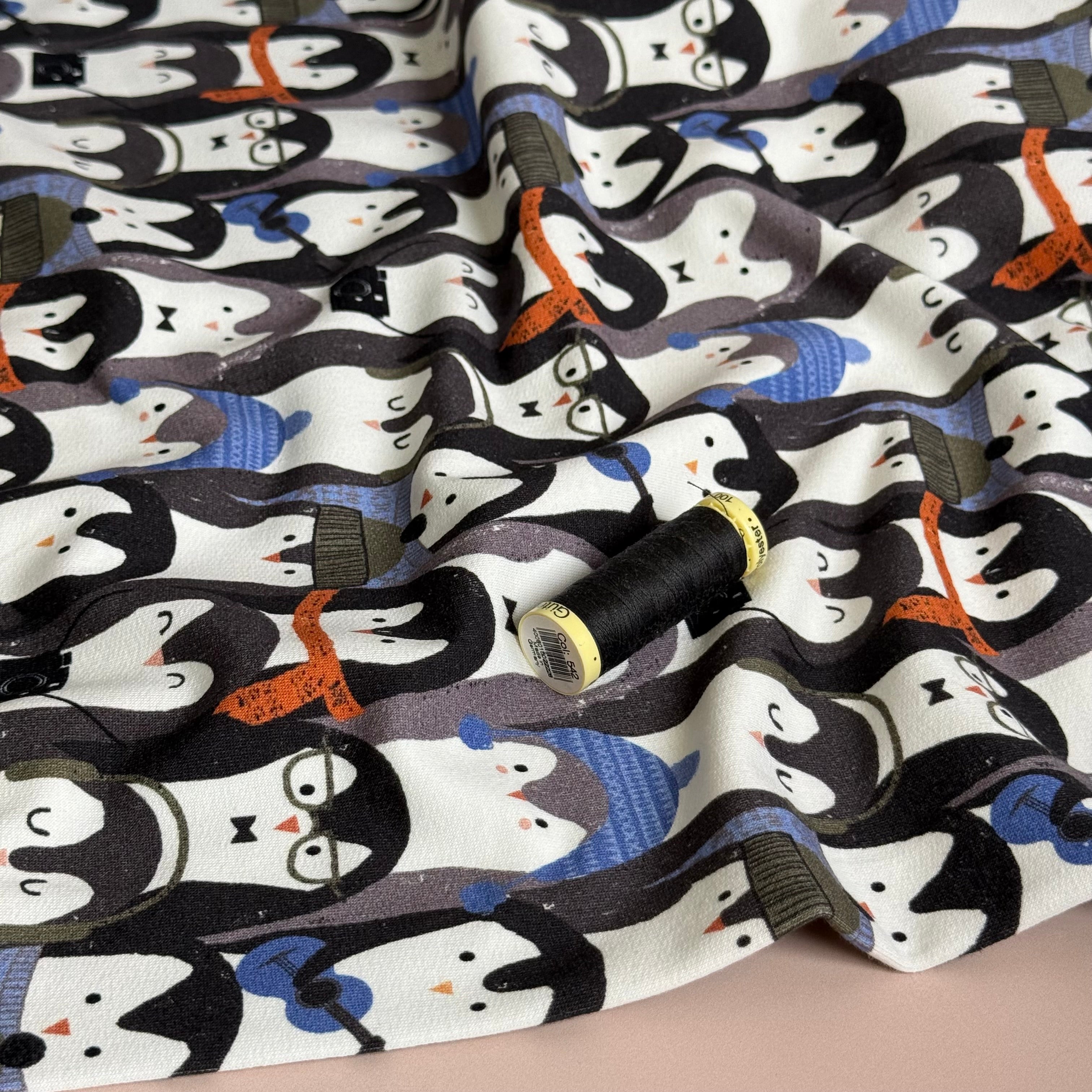 Penguin Huddle Peach Soft Cotton Sweat-shirting