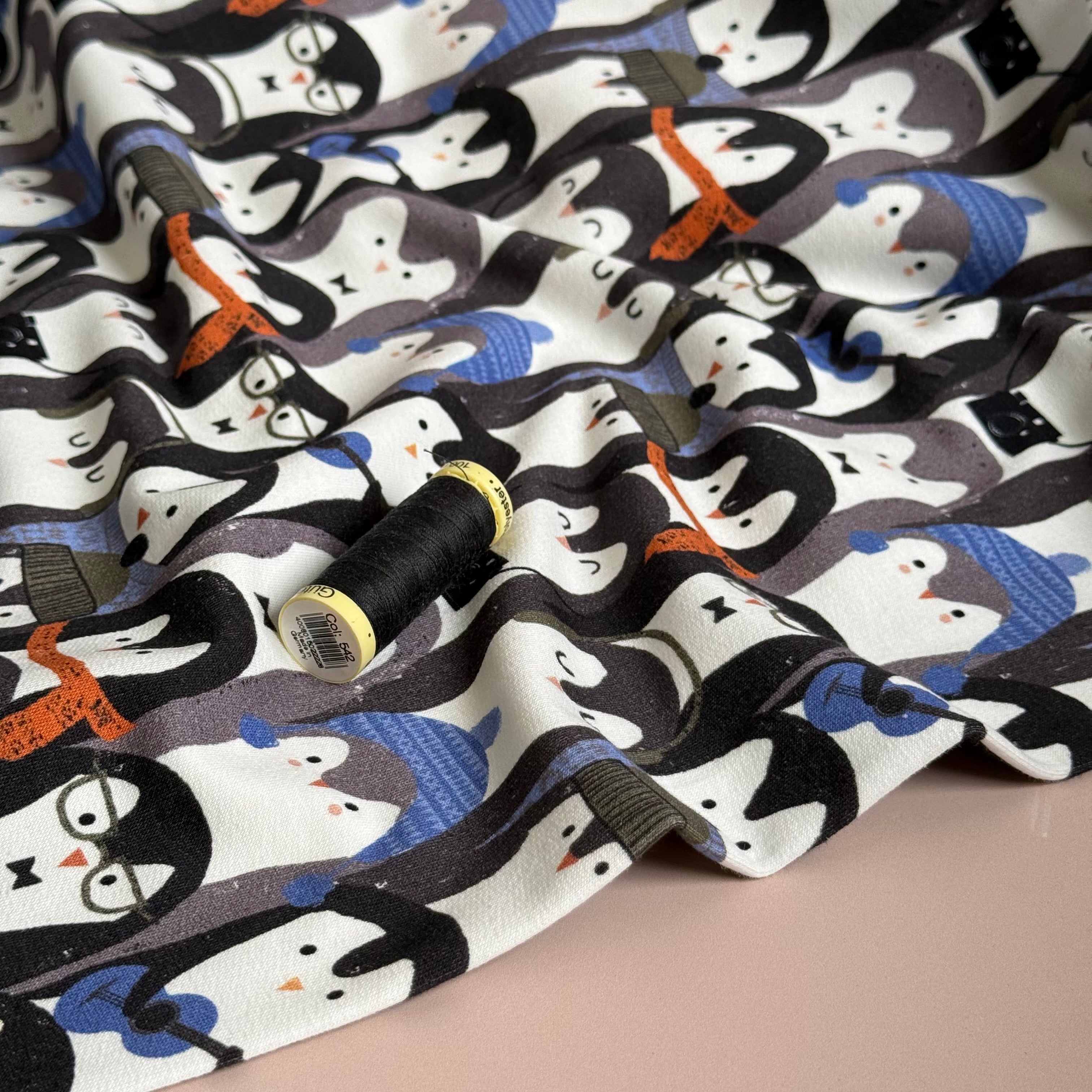 Penguin Huddle Peach Soft Cotton Sweat-shirting