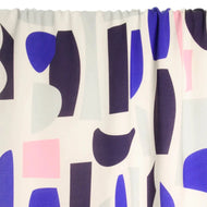 REMNANT 2.85 Metres - Atelier Jupe - White Viscose with Soft Abstract Shapes Print Viscose Fabric