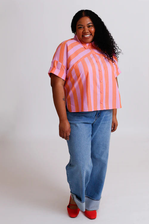 Sewing Kit - RIVI Blouse & Dress in Cotton or Linen fabrics (multiple choice of colours & stripes)