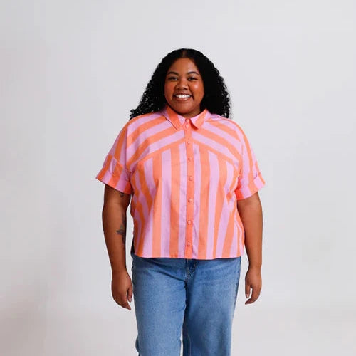 Sewing Kit - RIVI Blouse & Dress in Cotton or Linen fabrics (multiple choice of colours & stripes)