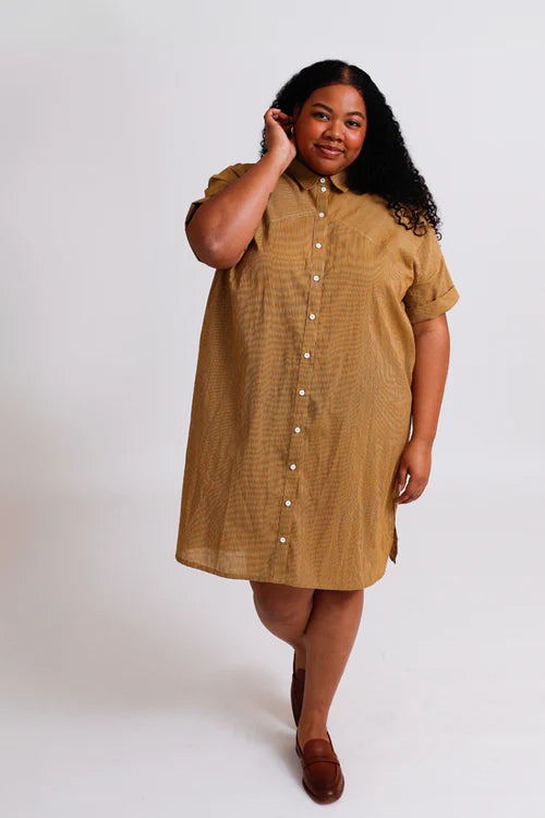 Sewing Kit - RIVI Blouse & Dress in Cotton or Linen fabrics (multiple choice of colours & stripes)