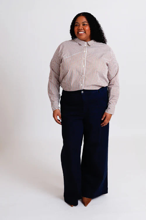 Sewing Kit - RIVI Blouse & Dress in Cotton or Linen fabrics (multiple choice of colours & stripes)