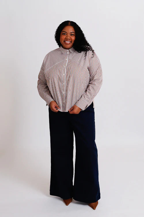 Sewing Kit - RIVI Blouse & Dress in Cotton or Linen fabrics (multiple choice of colours & stripes)